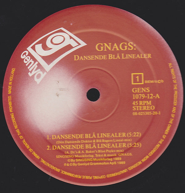 Gnags : Dansende Blå Linealer (12")