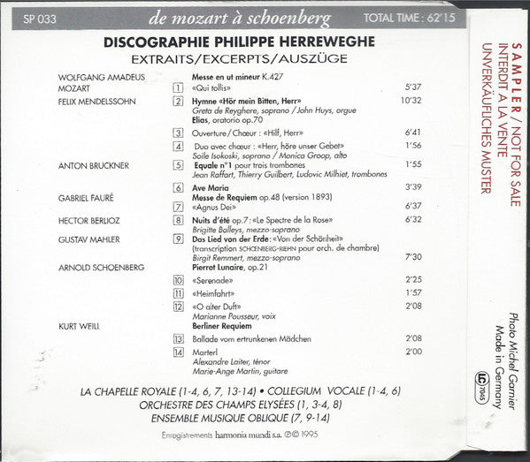 Philippe Herreweghe : De Mozart À Schoenberg (CD, Smplr)