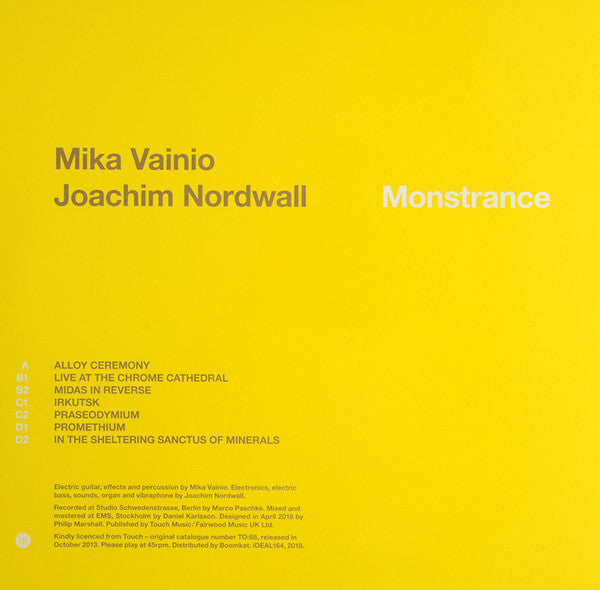 Mika Vainio, Joachim Nordwall : Monstrance (2x12", Album, RE, Gol)