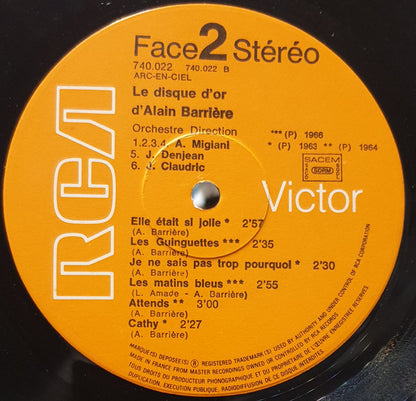 Alain Barrière : Le Disque D'Or D'Alain Barrière (LP, Comp, RE)