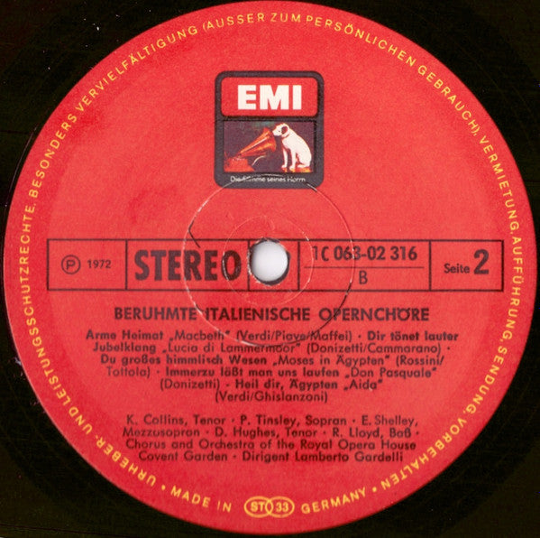 Chorus Of The Royal Opera House, Covent Garden and Orchestra Of The Royal Opera House, Covent Garden, Lamberto Gardelli : Berühmte Italienische Opernchöre (LP, Album)