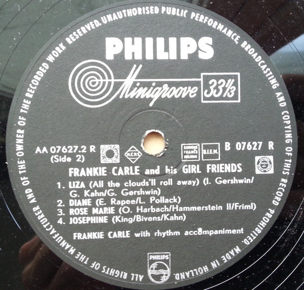 Frankie Carle : Frankie Carle And His Girl Friends (10", Album)