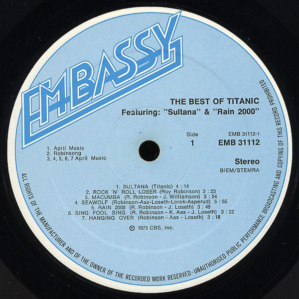 Titanic (3) : The Best Of Titanic (LP, Comp)