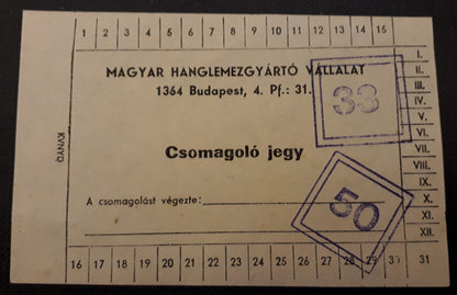 Various : Hungarian Folk Music I. = Magyar Népzene I. (Box + 4xLP)