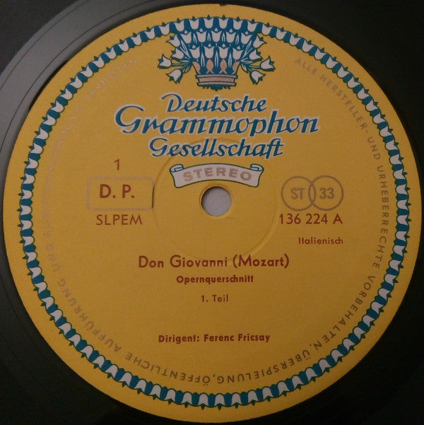 Wolfgang Amadeus Mozart - Sena Jurinac · Irmgard Seefried · Maria Stader · Ernst Haefliger · Dietrich Fischer-Dieskau · Ivan Sardi · Karl Kohn · Walter Kreppel, Ferenc Fricsay : Don Giovanni - In Italiano (LP)