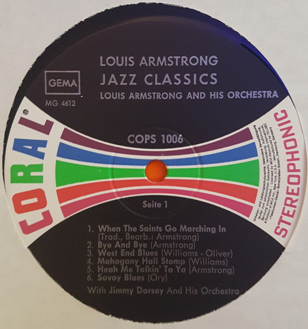 Louis Armstrong : Jazz Classics (LP, Comp, TEL)