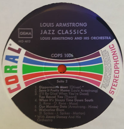 Louis Armstrong : Jazz Classics (LP, Comp, TEL)