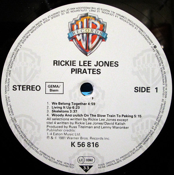 Rickie Lee Jones : Pirates (LP, Album, RE)