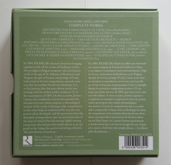 Guillaume Lekeu : Les Fleurs Pâles Du Souvenir... Complete Works (8xCD, Album + Box, Comp)
