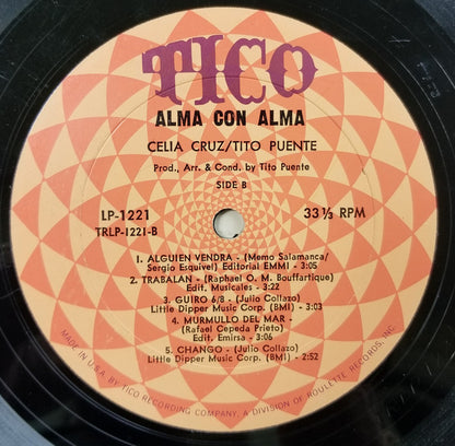 Celia Cruz & Tito Puente : Alma Con Alma (The Heart & Soul Of Celia Cruz & Tito Puente) (LP, Album, Mono)