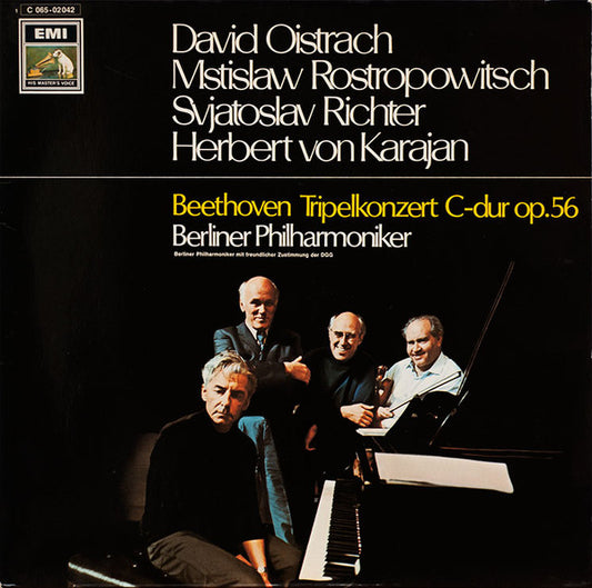 Ludwig van Beethoven - Berliner Philharmoniker, David Oistrach, Mstislav Rostropovich, Sviatoslav Richter, Herbert von Karajan : Tripelkonzert C-Dur Op.56 (LP)