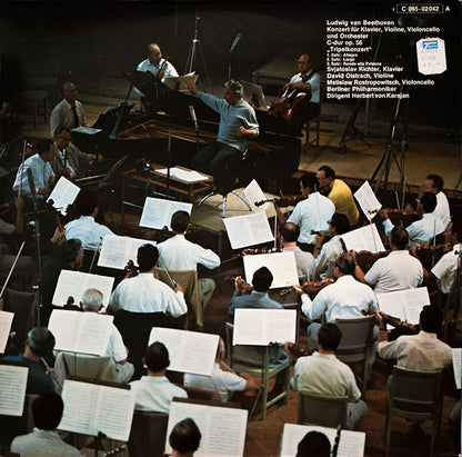 Ludwig van Beethoven - Berliner Philharmoniker, David Oistrach, Mstislav Rostropovich, Sviatoslav Richter, Herbert von Karajan : Tripelkonzert C-Dur Op.56 (LP)