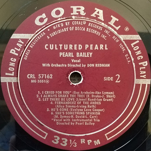 Pearl Bailey : Cultured Pearl (LP, Album, Mono)