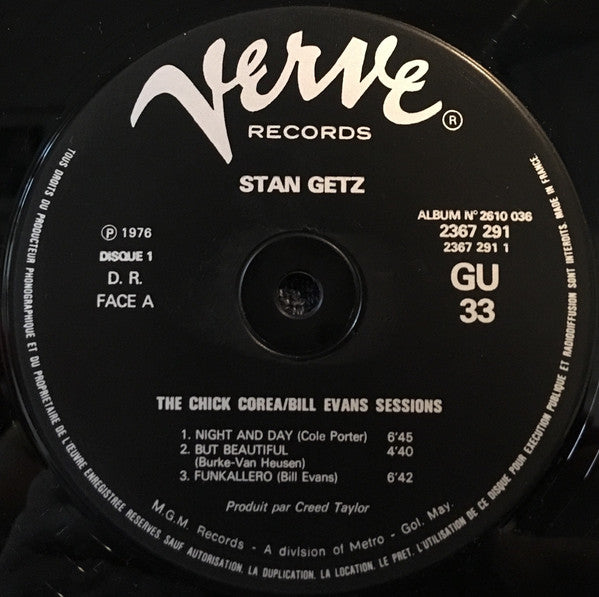 Stan Getz : The Chick Corea / Bill Evans Sessions (2xLP, Comp)