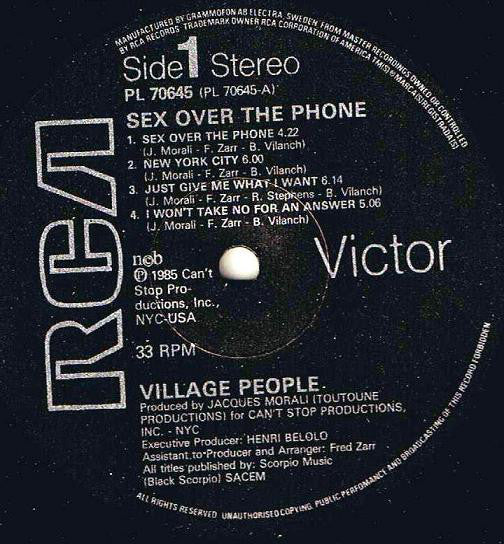 Village People : Sex Over The Phone (LP, Album)