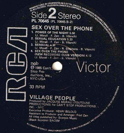 Village People : Sex Over The Phone (LP, Album)