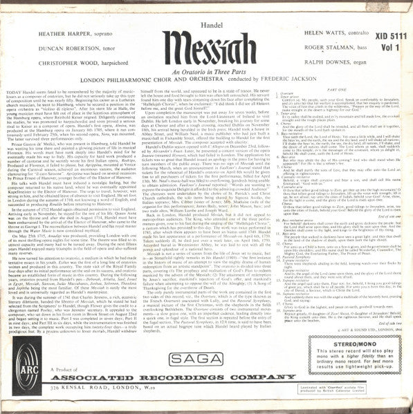 Georg Friedrich Händel - London Philharmonic Choir And London Philharmonic Orchestra Conducted By Frederick Jackson : Messiah (Complete Score) (2xLP)