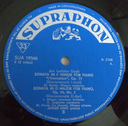 Jan Ladislav Dusík, Zdeněk Hnát : Sonatas Op. 69 And 77 (LP, Album, Mono)