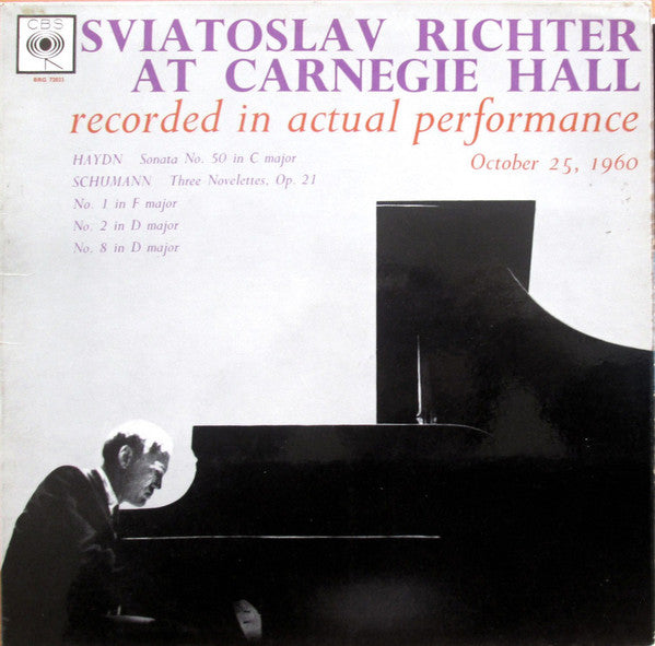 Sviatoslav Richter : At Carnegie Hall Recorded In Actual Performance October 25, 1960 (LP, Mono)