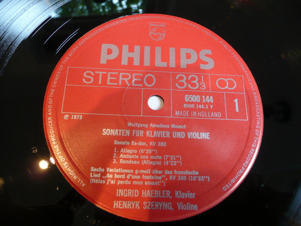 Wolfgang Amadeus Mozart, Ingrid Haebler, Henryk Szeryng : Sonaten Für Klavier Und Violine, KV 380 Und KV 306 / Variationen KV 360 (LP)