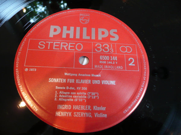 Wolfgang Amadeus Mozart, Ingrid Haebler, Henryk Szeryng : Sonaten Für Klavier Und Violine, KV 380 Und KV 306 / Variationen KV 360 (LP)