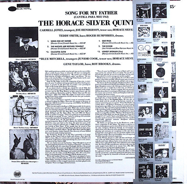 The Horace Silver Quintet : Song For My Father (LP, Album, RE, DMM)