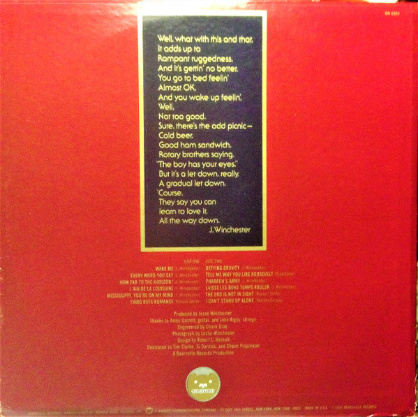 Jesse Winchester : Learn To Love It (LP, Album, Pit)