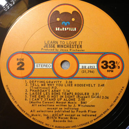 Jesse Winchester : Learn To Love It (LP, Album, Pit)