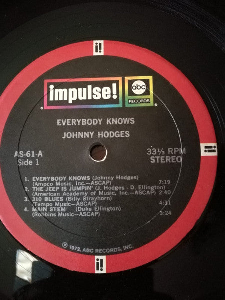 Johnny Hodges : Everybody Knows Johnny Hodges (LP, RE, Gat)