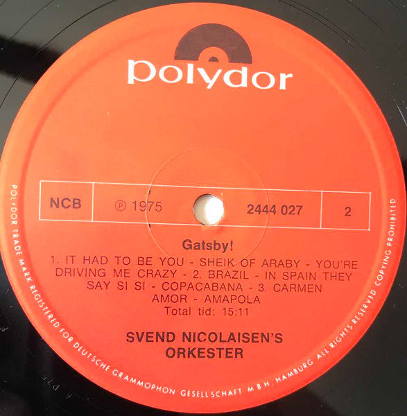 Svend Nicolaisens Orkester : Gatsby (LP, Album)