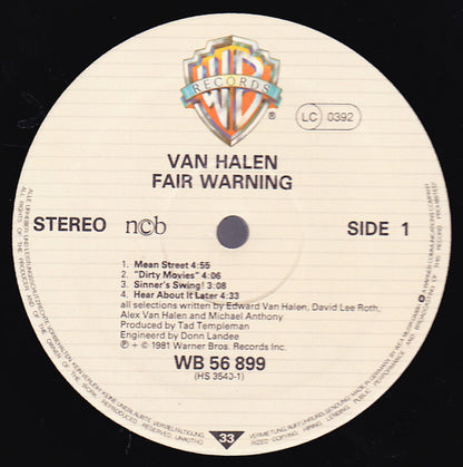 Van Halen : Fair Warning (LP, Album)