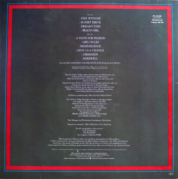 Jean-Luc Ponty : A Taste For Passion (LP, Album, RE)