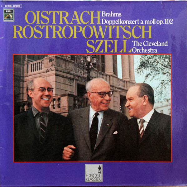 David Oistrach, Mstislav Rostropovich, George Szell, The Cleveland Orchestra, Johannes Brahms : Doppelkonzert A Moll Op. 102 (LP, gol)