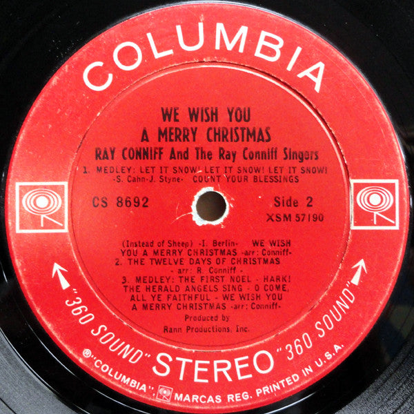 Ray Conniff And The Singers : We Wish You A Merry Christmas (LP, Album, RP, Ter)