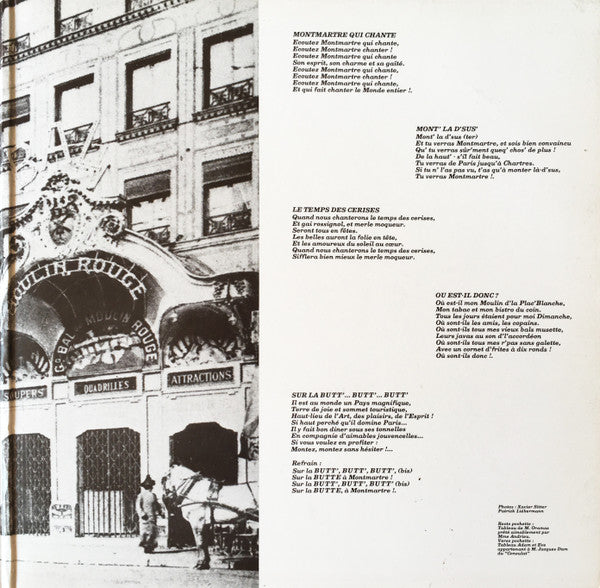 Maurice Albas, René Rigat : Montmartre Qui Chante (LP, Album, Gat)