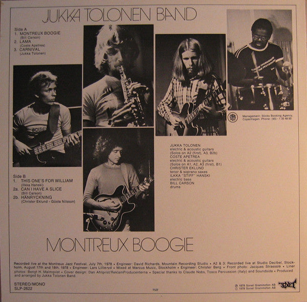 Jukka Tolonen Band : Montreux Boogie (LP, Album)