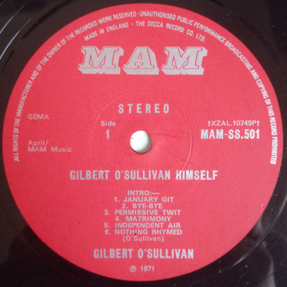 Gilbert O'Sullivan : Himself (LP, Album, Gat)