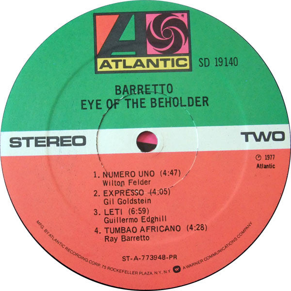 Ray Barretto : Eye Of The Beholder (LP, Album, PR )