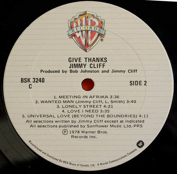 Jimmy Cliff : Give Thankx (LP, M/Print)