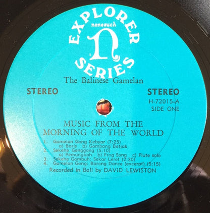 David Lewiston : The Balinese Gamelan: Music From The Morning Of The World (LP)