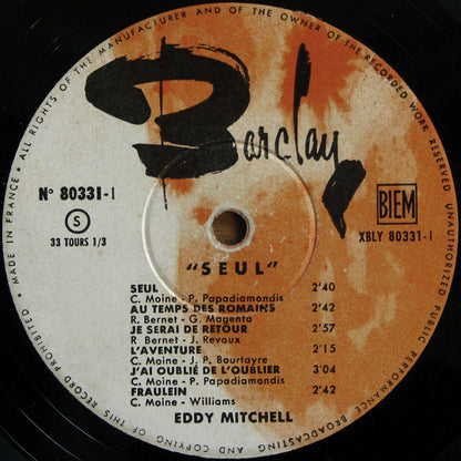 Eddy Mitchell : Seul (LP, Album)