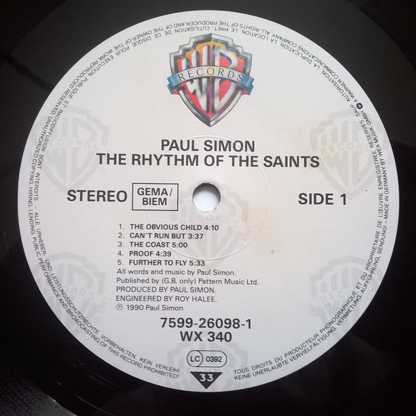 Paul Simon : The Rhythm Of The Saints (LP, Album)