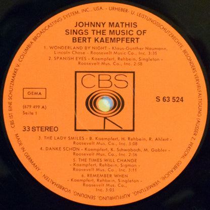 Johnny Mathis : Sings The Music Of Bert Kaempfert (LP, Album)