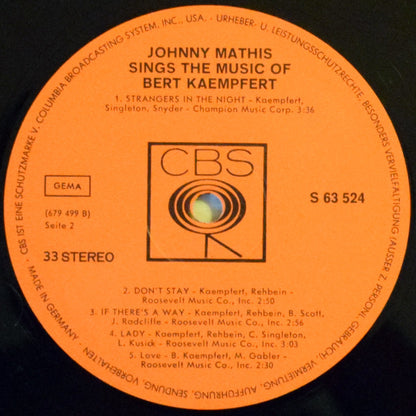 Johnny Mathis : Sings The Music Of Bert Kaempfert (LP, Album)