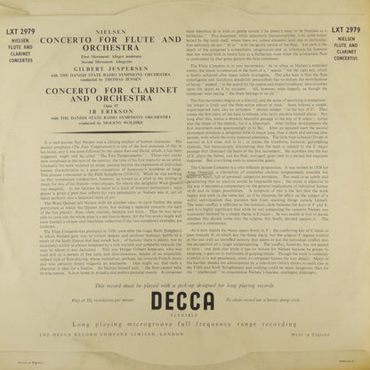 Carl Nielsen, Thomas Jensen, Mogens Wöldike Conducting Statsradiofoniens Symfoniorkester : Concerto For Flute And Orchestra / Concerto For Clarinet And Orchestra (LP, Mono)