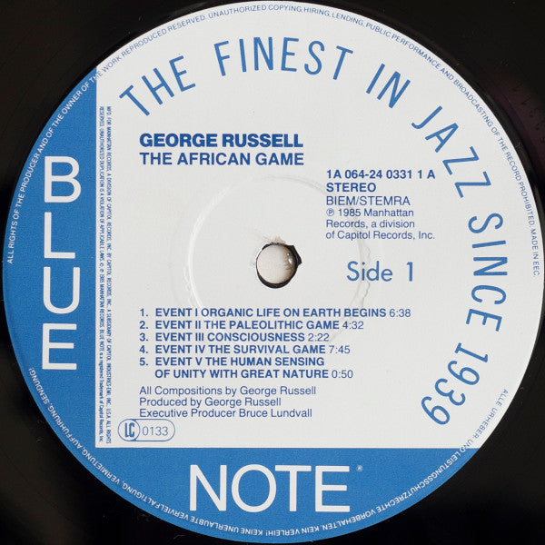 George Russell & The Living Time Orchestra : The African Game (LP, Album)