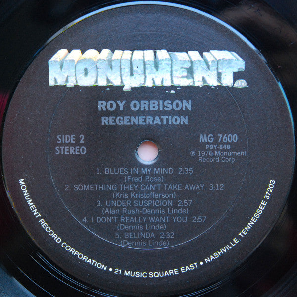 Roy Orbison : Regeneration (LP, Album, Pit)