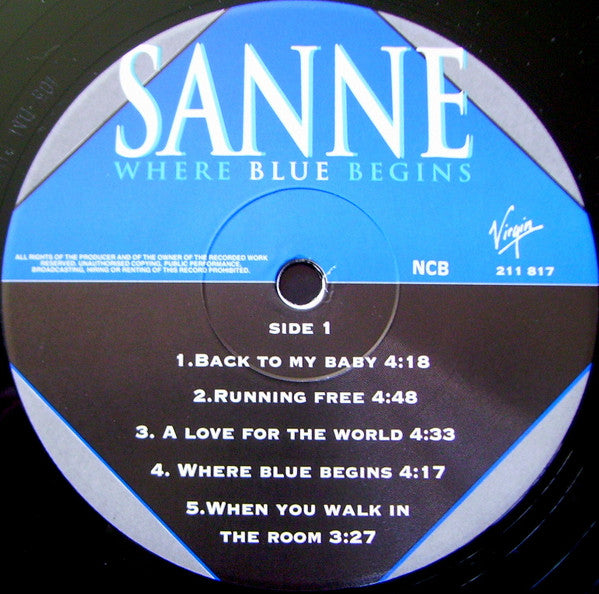 Sanne Salomonsen : Where Blue Begins (LP, Album)