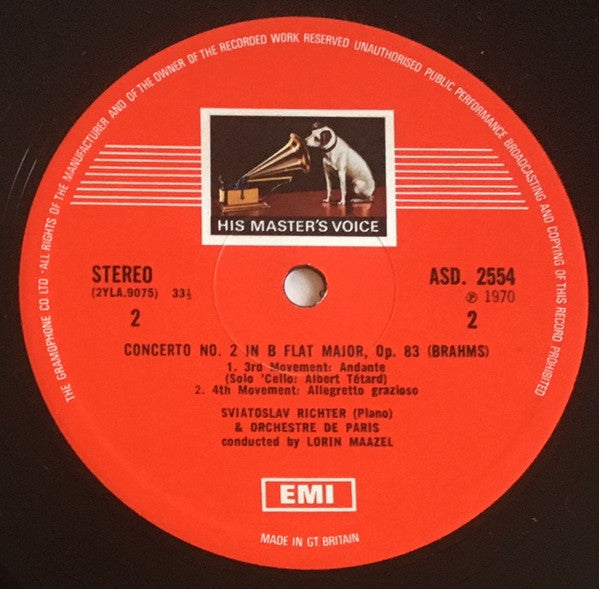 Sviatoslav Richter, Orchestre De Paris, Lorin Maazel, Johannes Brahms : Piano Concerto No. 2 (LP, Album)