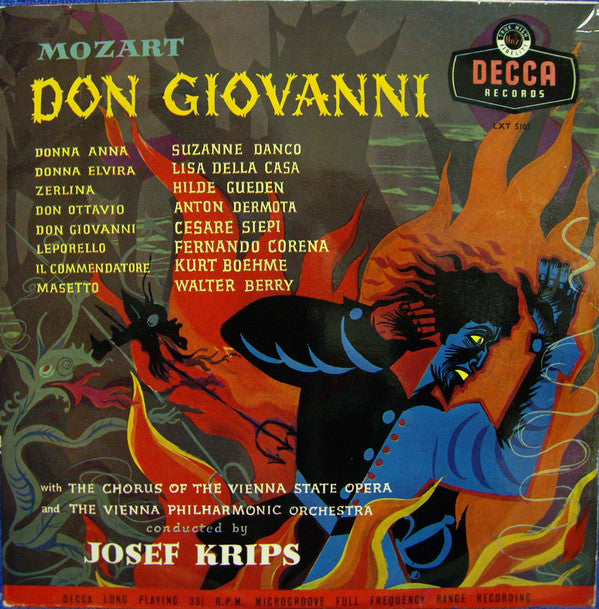 Wolfgang Amadeus Mozart, Suzanne Danco, Lisa Della Casa, Hilde Güden, Anton Dermota, Cesare Siepi, Fernando Corena, Kurt Böhme, Walter Berry With Wiener Staatsopernchor And Wiener Philharmoniker Conducted By Josef Krips : Don Giovanni (4xLP, Mono, RP)